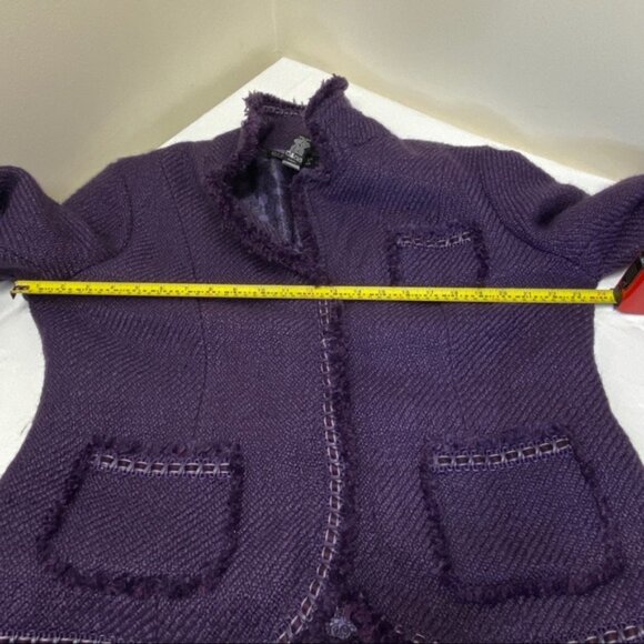 Dialogue for QVC Purple Woven Wool Blend Blazer Size 18W - Picture 2 of 7